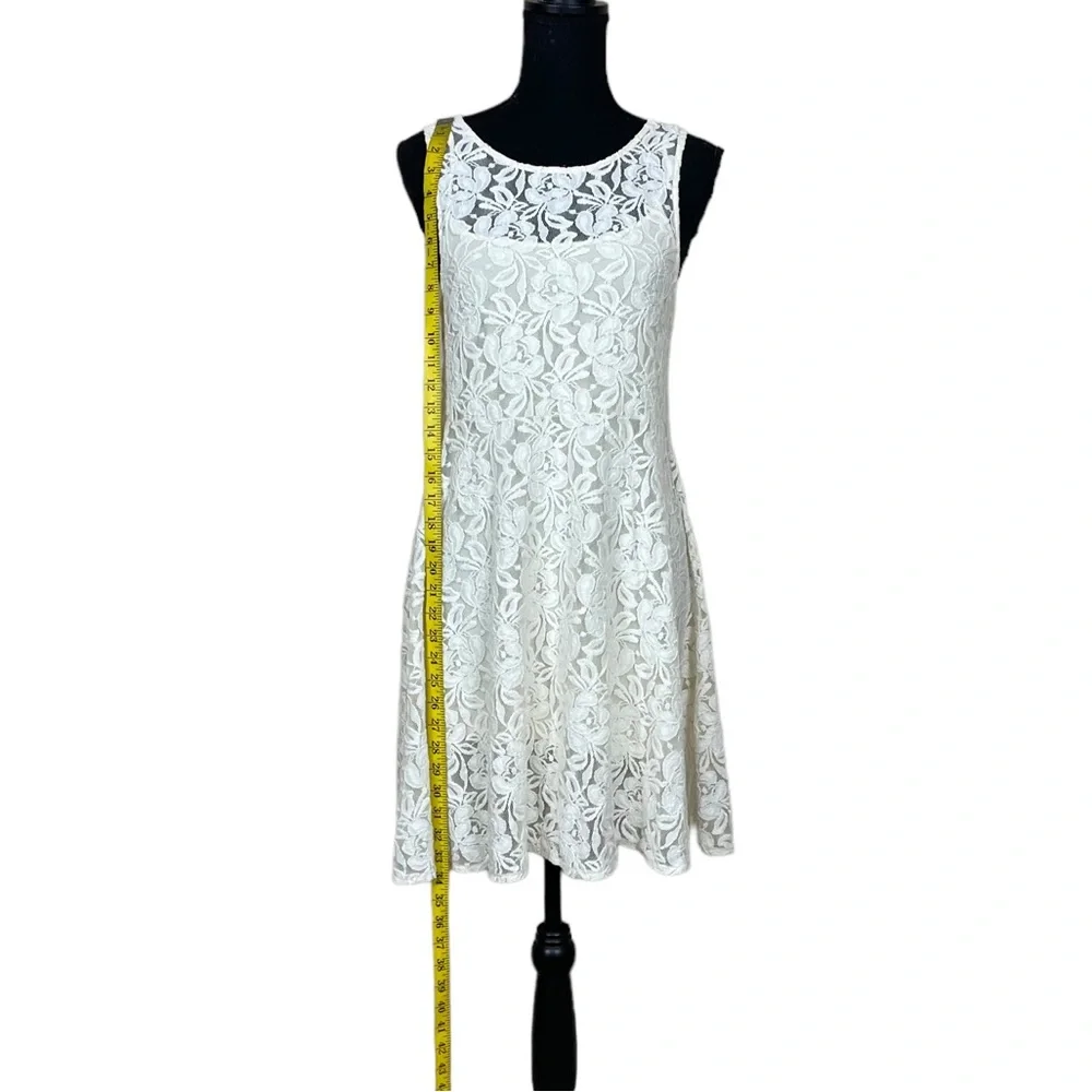 Free People “Miles of Lace” Cream Fit & Flare Dress